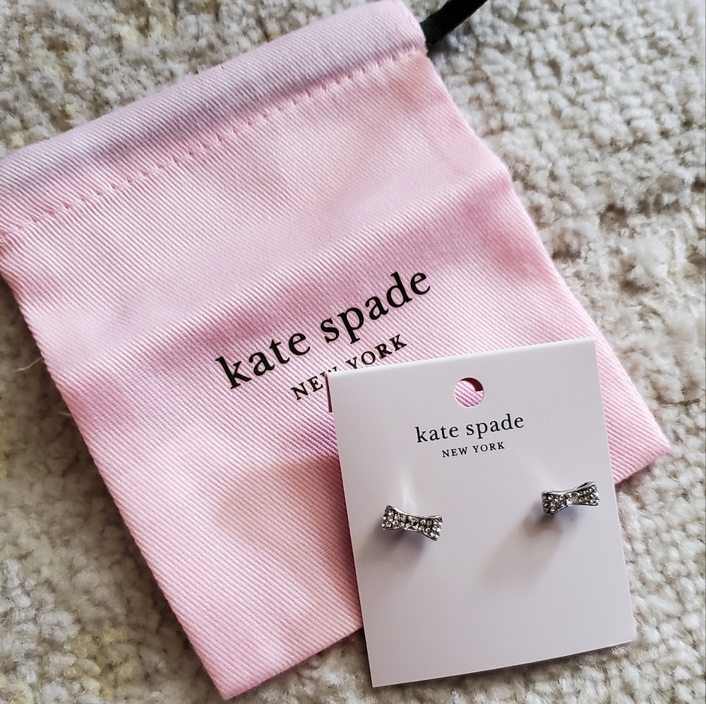 NWT Kate Spade Silver Bow Earrings